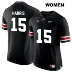 Women's NCAA Ohio State Buckeyes Jaylen Harris #15 College Stitched Authentic Nike White Number Black Football Jersey HC20L53GG